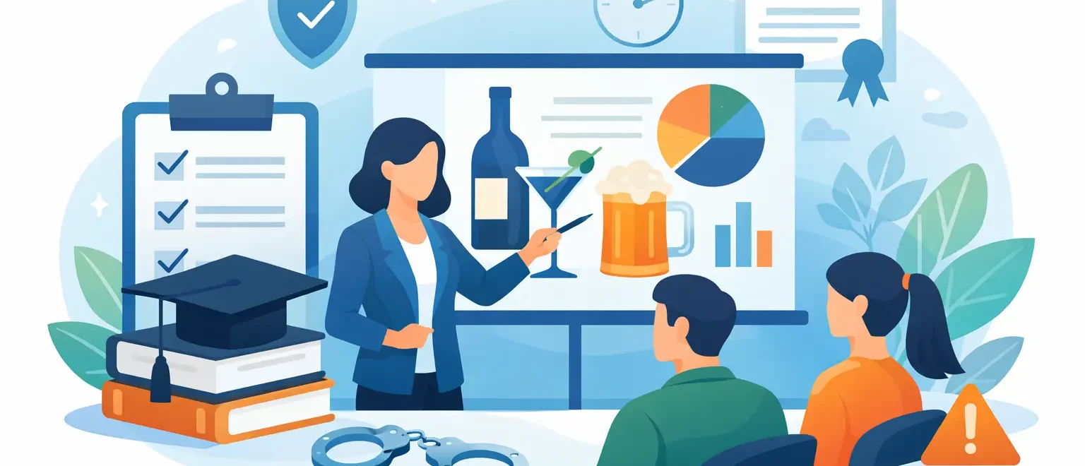 Explicación de los requisitos de los cursos de educación sobre el alcohol