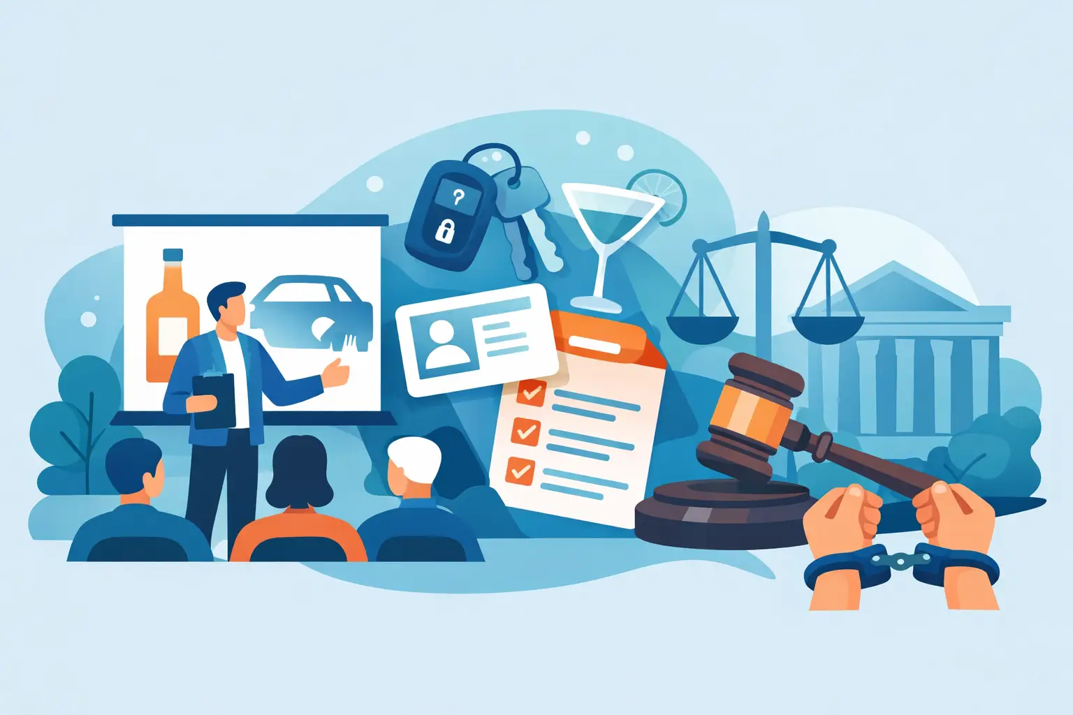Cursos sobre conducción bajo los efectos del alcohol para el cumplimiento de la libertad condicional y de las resoluciones judiciales